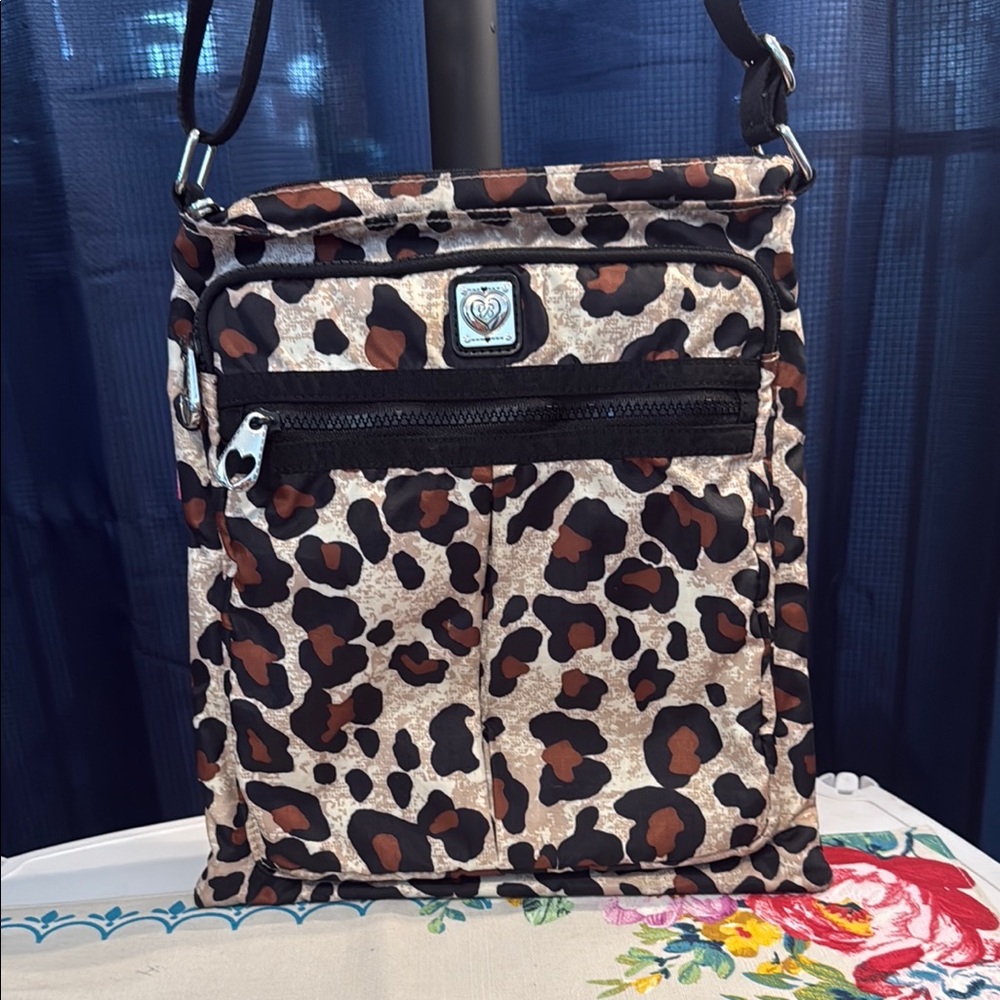 Brighton Leopard Print Crossbody Bag in Brown and Black